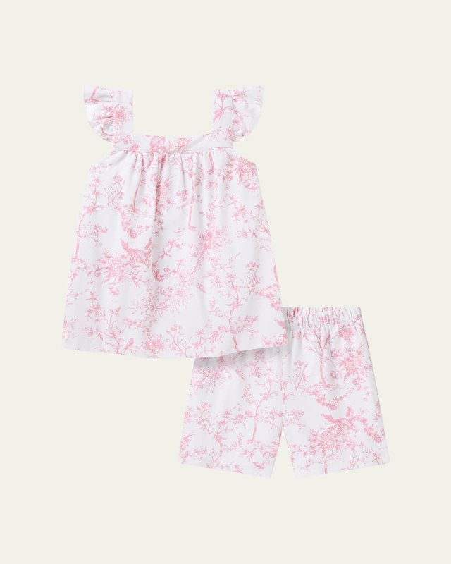 Girl's Clara Timeless Toile Two-Piece Pajama Set, Size 6M-